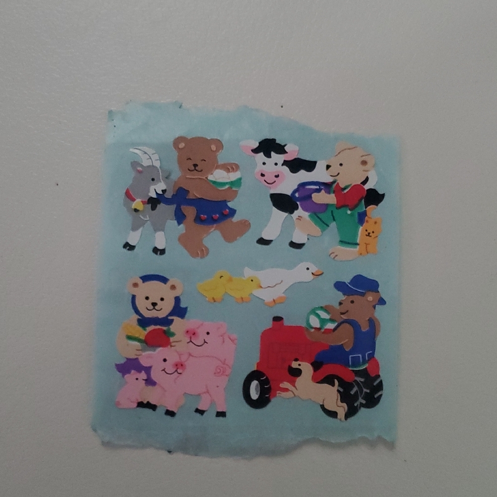 Cute Farm Animal Sticker Sheet - Pastel Blue Background